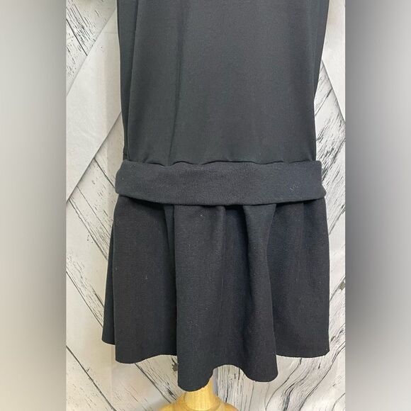 NWT Kosmios Dress Midi Ruffles Puffy Sleeves Black Oversized Small - Picture 5 of 8